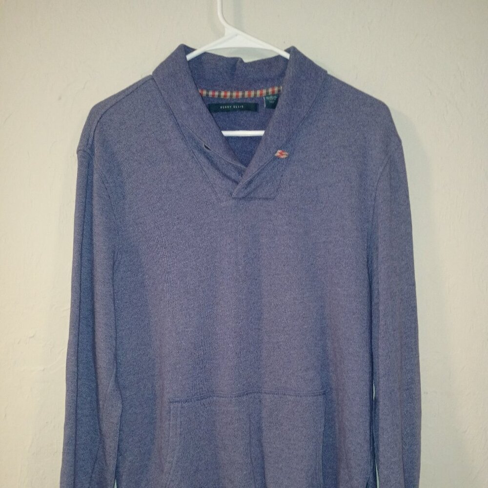 Perry Ellis Men’s Shawl Collar Pullover Sweater – Size M